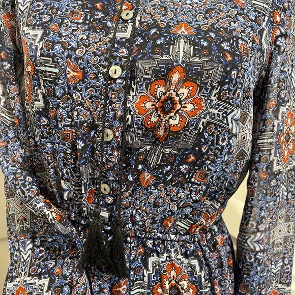Xhilaration Long Blue Boho Maxi Dress Size M - Picture 4 of 6
